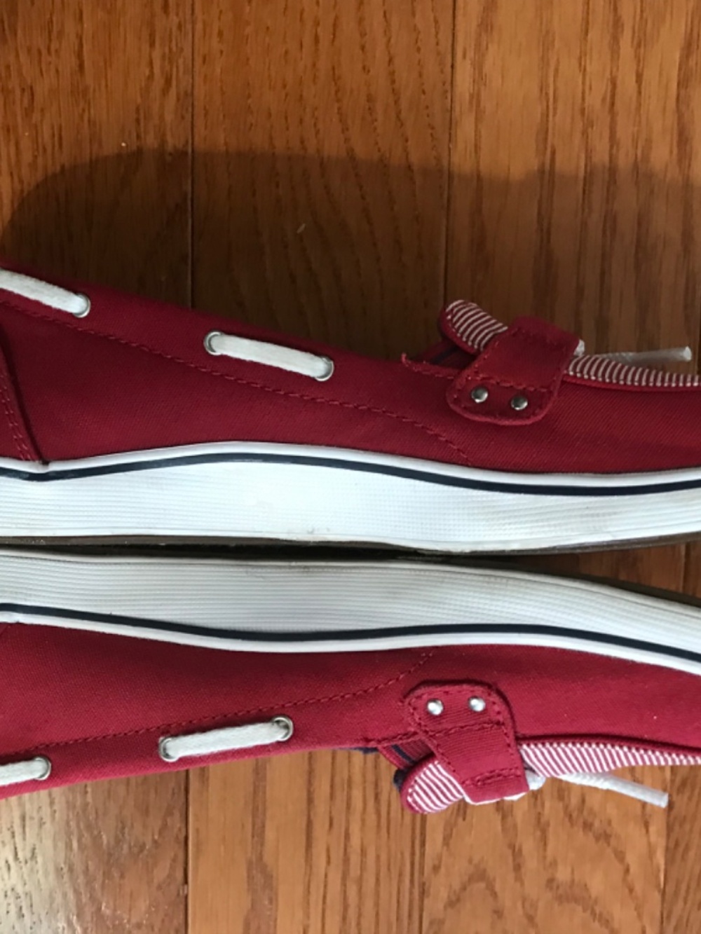 Grasshoppers 7 7.5M Women's Red & White Slip-On Keds style Boat Shoes Clean! - Picture 5 of 11